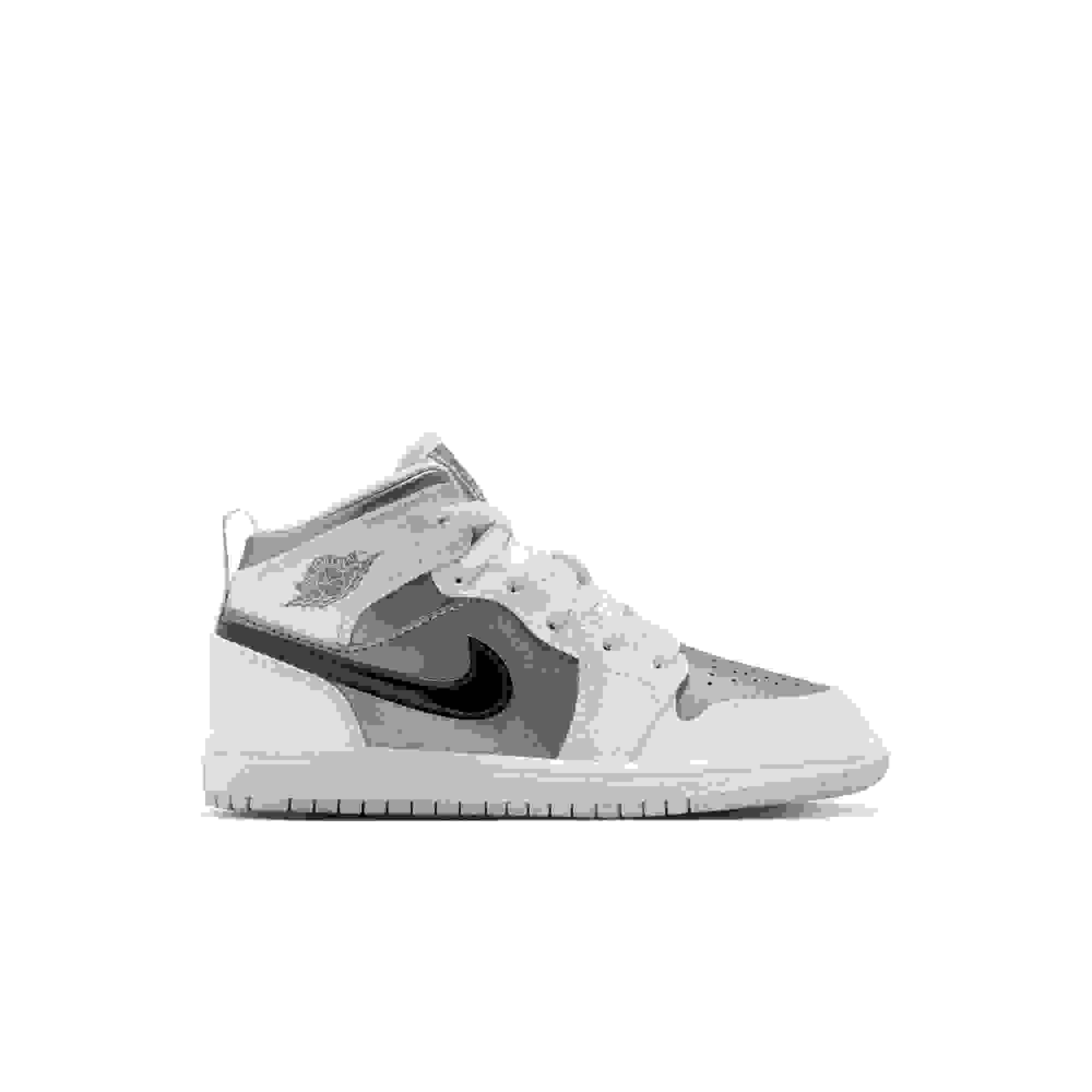 Jordan 1 Mid SE Preschool Boys' "Photon Dust/Blue Chill/Flat Pewter/Black" Shoe